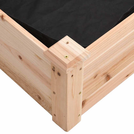 Odlingslåda med foder 120x120x25 cm massivt granträ