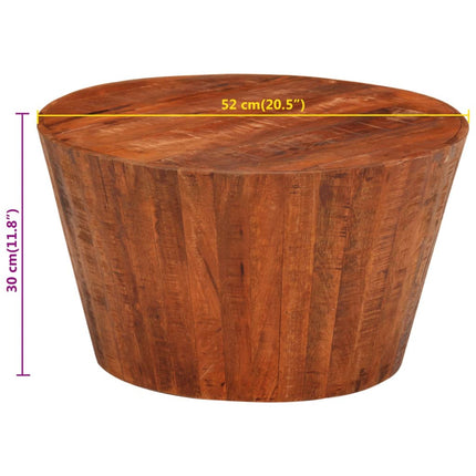 Soffbord Ø 52x30 cm massivt grovt mangoträ
