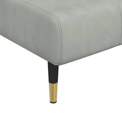 L-formad bäddsoffa ljusgrå 275x140x70 cm sammet