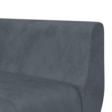 L-formad bäddsoffa mörkgrå 275x140x70 cm sammet