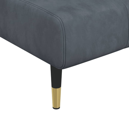 L-formad bäddsoffa mörkgrå 275x140x70 cm sammet
