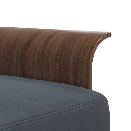L-formad bäddsoffa mörkgrå 279x140x70 cm sammet