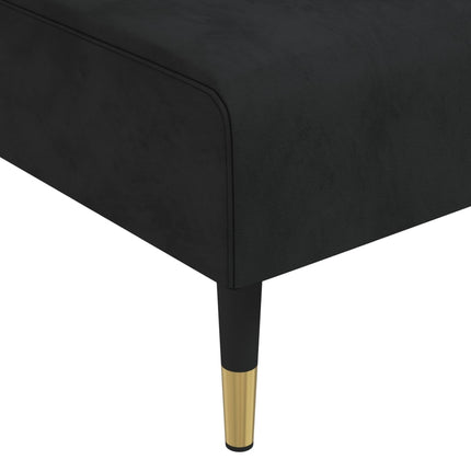 L-formad soffa svart 271x140x70 cm sammet