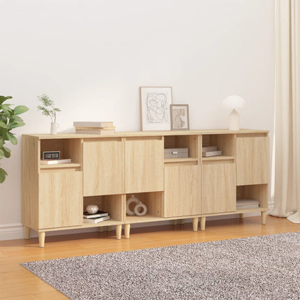 Skänk 3 st sonoma ek 60x35x70 cm konstruerat trä