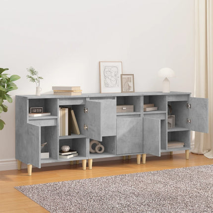 Skänk 3 st betonggrå 60x35x70 cm konstruerat trä