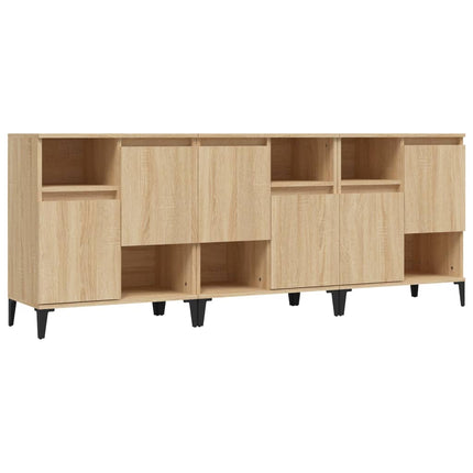Skänk 3 st sonoma ek 60x35x70 cm konstruerat trä
