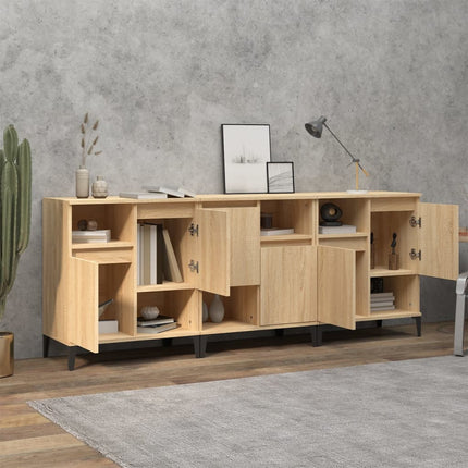 Skänk 3 st sonoma ek 60x35x70 cm konstruerat trä