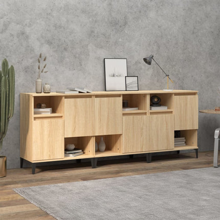 Skänk 3 st sonoma ek 60x35x70 cm konstruerat trä