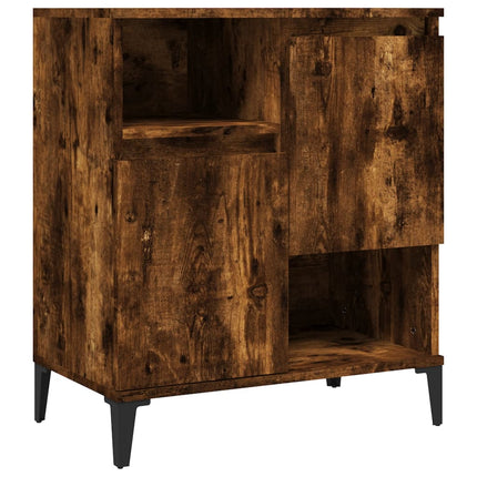 Skänk 3 st rökfärgad ek 60x35x70 cm konstruerat trä