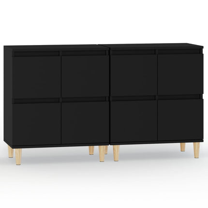 Skänk 2 st svart 60x35x70 cm konstruerat trä