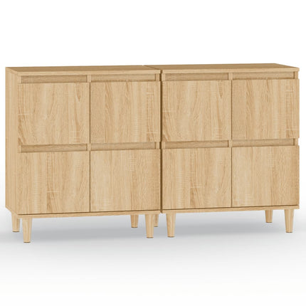 Skänk 2 st sonoma ek 60x35x70 cm konstruerat trä