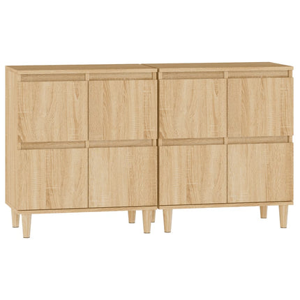 Skänk 2 st sonoma ek 60x35x70 cm konstruerat trä