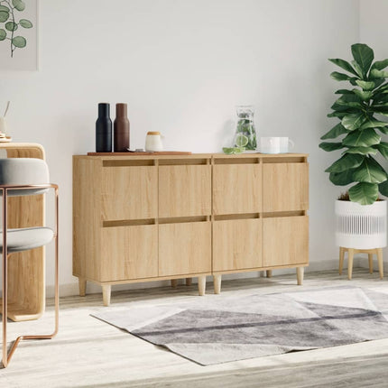 Skänk 2 st sonoma ek 60x35x70 cm konstruerat trä