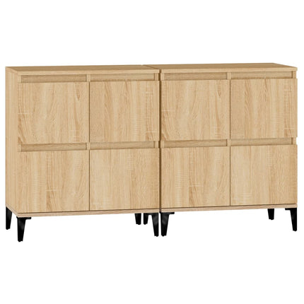 Skänk 2 st sonoma ek 60x35x70 cm konstruerat trä
