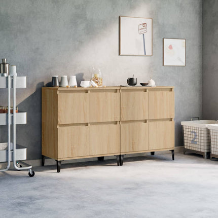 Skänk 2 st sonoma ek 60x35x70 cm konstruerat trä