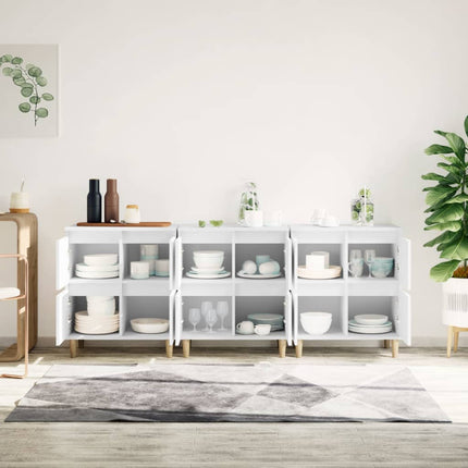 Skänk 3 st vit 60x35x70 cm konstruerat trä
