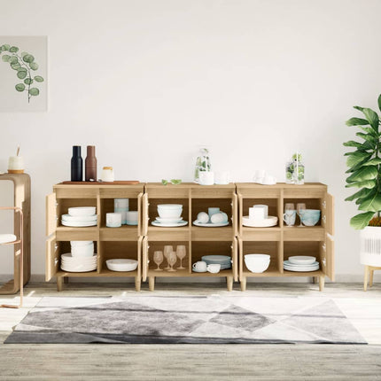 Skänk 3 st sonoma ek 60x35x70 cm konstruerat trä