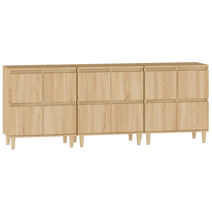 Skänk 3 st sonoma ek 60x35x70 cm konstruerat trä