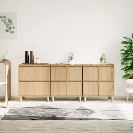 Skänk 3 st sonoma ek 60x35x70 cm konstruerat trä