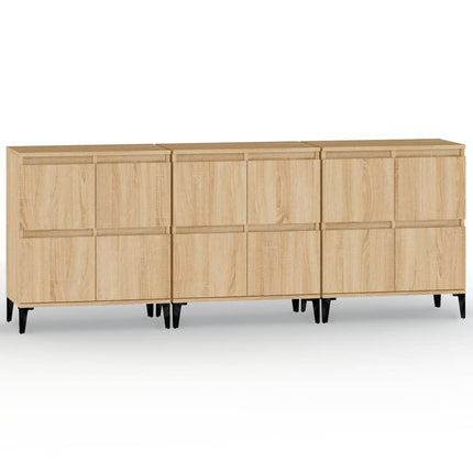Skänk 3 st sonoma ek 60x35x70 cm konstruerat trä