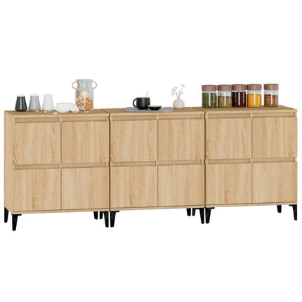 Skänk 3 st sonoma ek 60x35x70 cm konstruerat trä