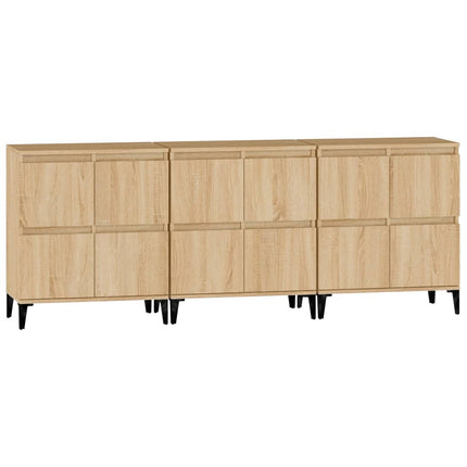Skänk 3 st sonoma ek 60x35x70 cm konstruerat trä