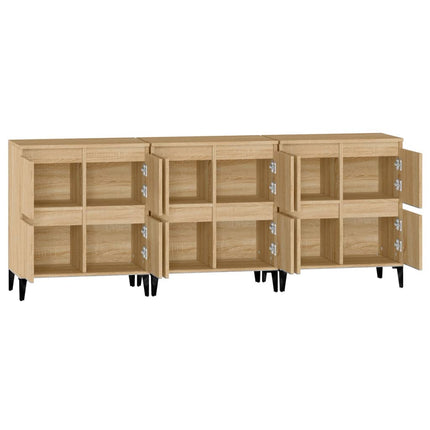 Skänk 3 st sonoma ek 60x35x70 cm konstruerat trä