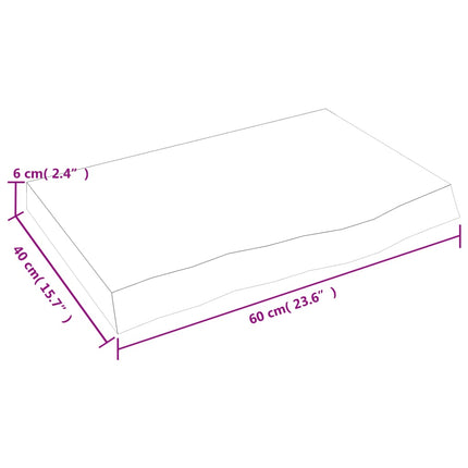 Bordsskiva 60x40x(2-6) cm obehandlad massiv ek