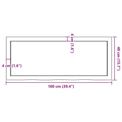 Bordsskiva ljusbrun 100x40x(2-4) cm behandlad massiv ek