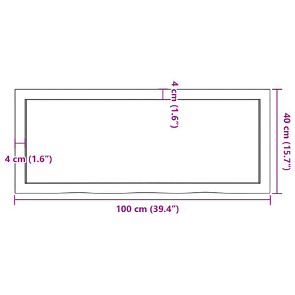 Bordsskiva ljusbrun 100x40x(2-6) cm behandlad massiv ek