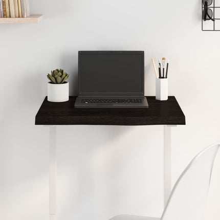 Bordsskiva mörkbrun 60x50x(2-4) cm behandlad massiv ek