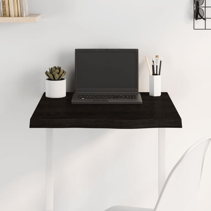 Bordsskiva mörkbrun 60x60x(2-4) cm behandlad massiv ek