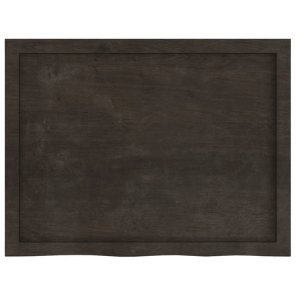 Bordsskiva mörkbrun 80x60x(2-6) cm behandlad massiv ek