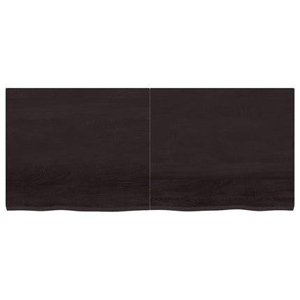 Bordsskiva mörkbrun 140x60x(2-4) cm behandlad massiv ek