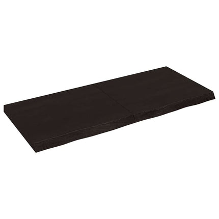 Bordsskiva mörkbrun 140x60x(2-6) cm behandlad massiv ek