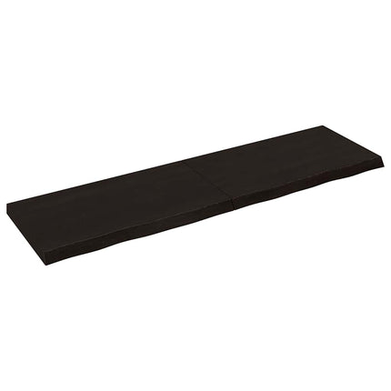 Bordsskiva mörkbrun 180x50x(2-6) cm behandlad massiv ek