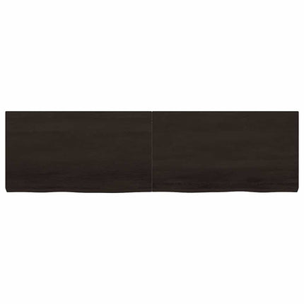 Bordsskiva mörkbrun 180x50x(2-6) cm behandlad massiv ek