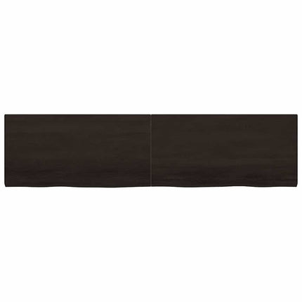 Bordsskiva mörkbrun 200x50x(2-4) cm behandlad massiv ek