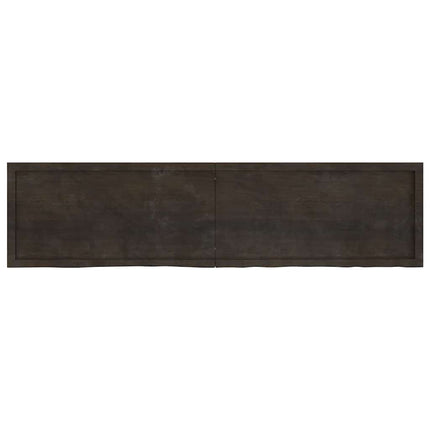 Bordsskiva mörkbrun 200x50x(2-6) cm behandlad massiv ek