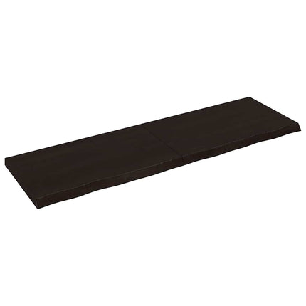 Bordsskiva mörkbrun 200x60x(2-6) cm behandlad massiv ek