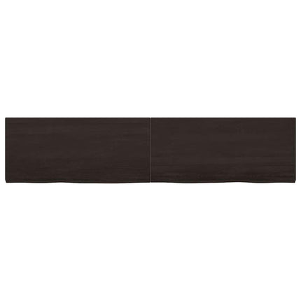 Bordsskiva mörkbrun 220x50x(2-4) cm behandlad massiv ek