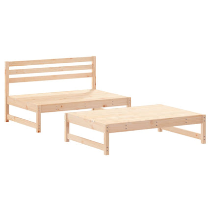 Loungegrupp med dynor 2 delar massivt trä