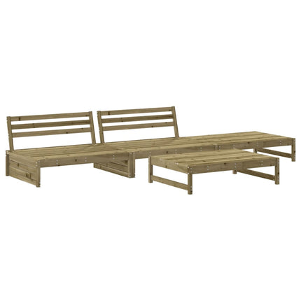 Loungegrupp med dynor 4 delar impregnerad furu