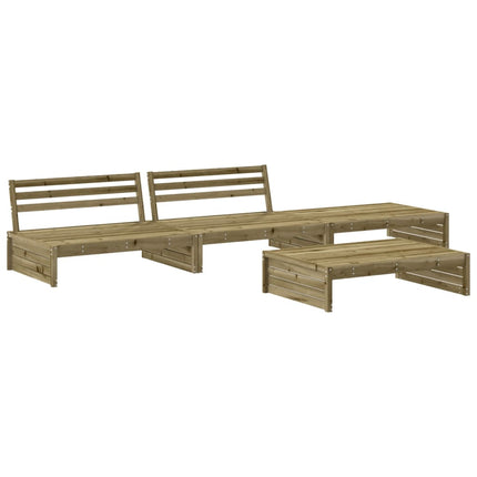 Loungegrupp med dynor 4 delar impregnerad furu
