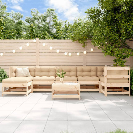 Loungegrupp för trädgården 8 delar massiv furu