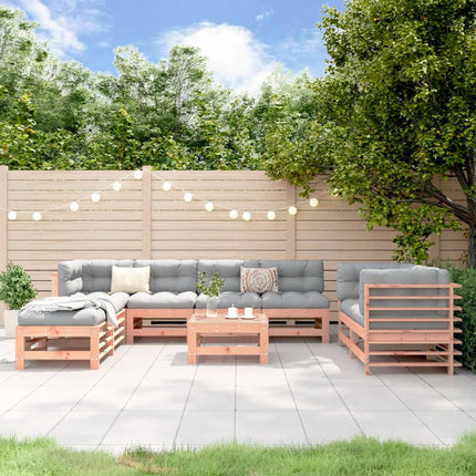 Loungegrupp för trädgården 9 delar massiv douglasgran