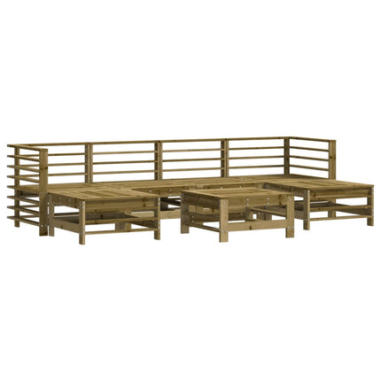 Loungegrupp med dynor 7 delar impregnerad furu