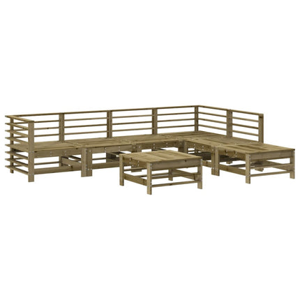 Loungegrupp med dynor 7 delar impregnerad furu