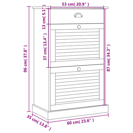 Skoskåp VIGO 60x35x96 cm vit massiv furu