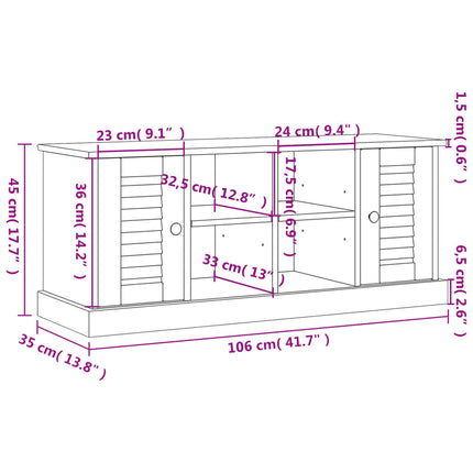 Skobänk VIGO 106x35x45 cm massiv furu